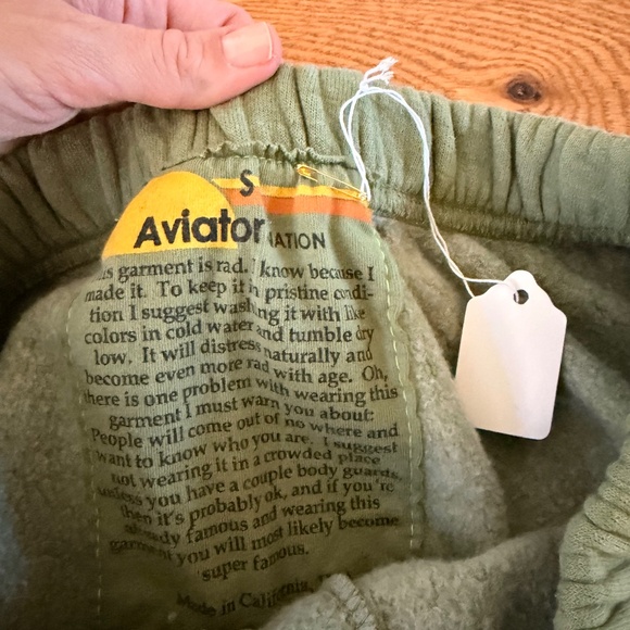 NWT Aviator Nation Bolt Stitch Sweatpants in Faded Army (Size S) - Picture 5 of 10